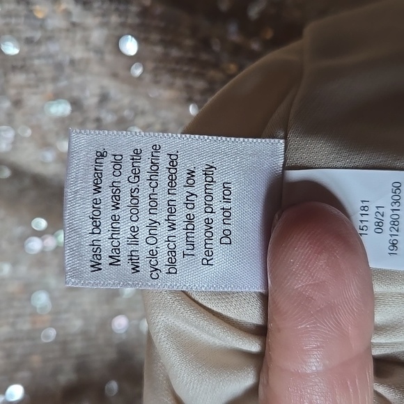 SO XL Shimmering Gold Sequin Midi Length Strappy Party Cocktail Dress - Picture 4 of 6